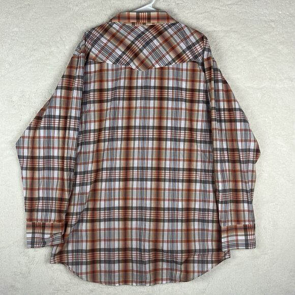 Roper Pearl Snap Shirt‎ Mens 3XL Short Sleeve Western Cowboy Frontier Plaid - Picture 6 of 6